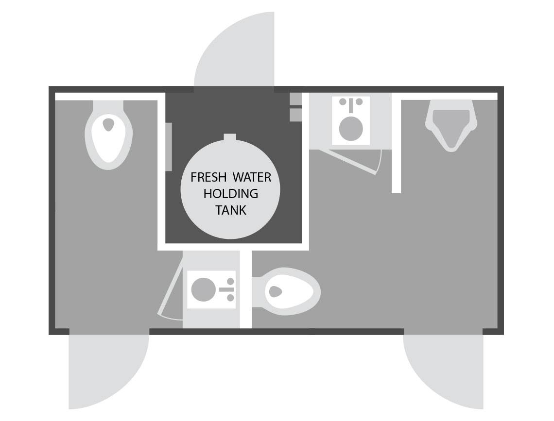 2 station restroom trailers floor plan
