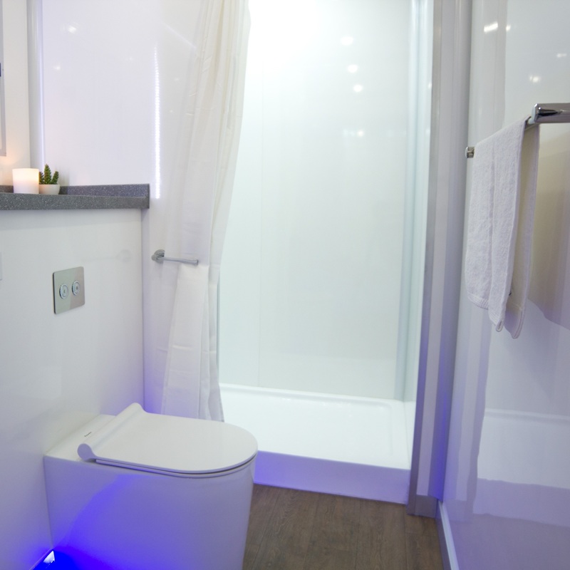 luxury shower trailer interior
